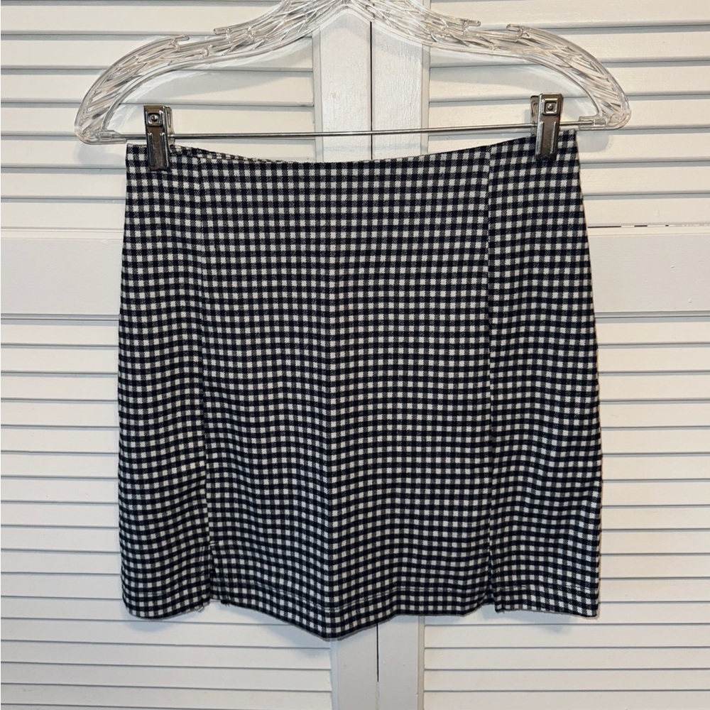 Black and White Checkered Mini Skirt